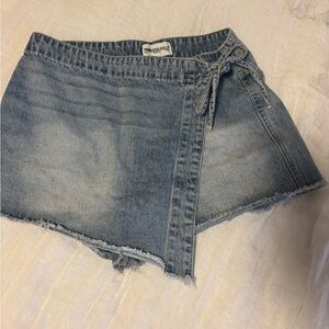 Princess Polly Light Blue Denim skort